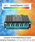 Beefy Industrial Five Port Gigabit Ethernet Switch Unmanaged With 5 RJ45 10 100 1000T Auto Negotiation and Flow Control