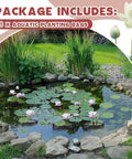 Small Pond Plant Baskets With Breathable Aquatic Plant Bags for home pond with lily and hyacinth visible