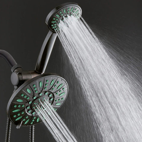 Antimicrobial Anti Clog 30 Setting High Pressure Rain Shower Head With Microban Nozzle Protection In Oil Rubbed Bronze Finish