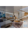 Modern living room with Six-Pack 5 or 6 Inch Retrofit LED Recessed Can Lights, 12W Equal 60W, 3000K Warm White, Dimmable, ETL Listed, damp rated.