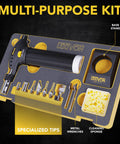 Butane Torch Multi-Function Kit with Self Igniting Soldering Station and Adjustable Flame Pro Grade 125-Watt shown in box