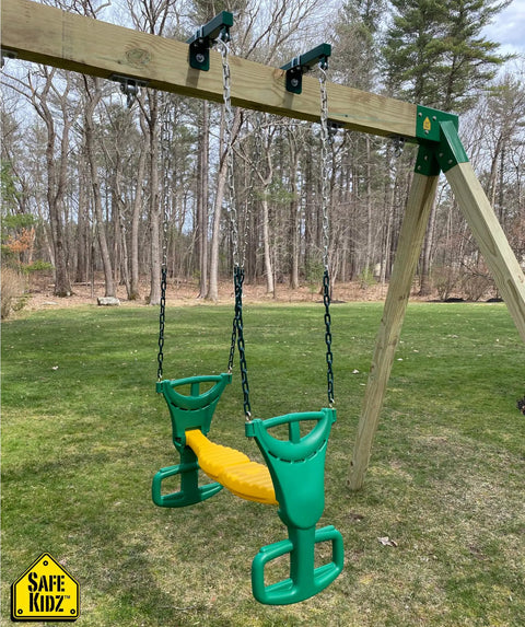 Back-To-Back Dual Glider Swing For Swing Sets Heavy Duty Two Person Tandem Swing With Adjustable 18 Inch Steel Hangers outdoors