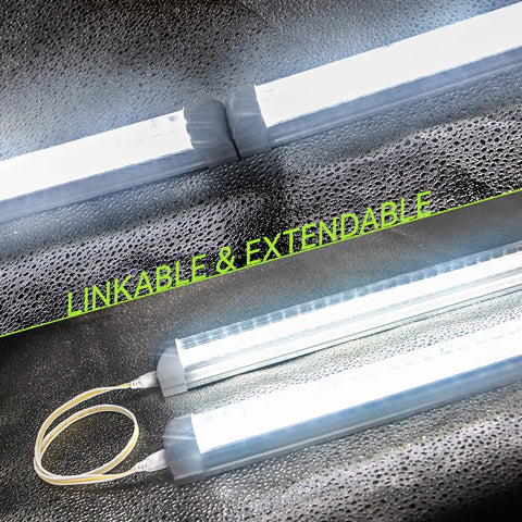 V Shaped Two Foot LED Shop Light 20W 5000K Daylight 2500LM Linkable Plug In Ceiling Lighting for Garage Workshop Display