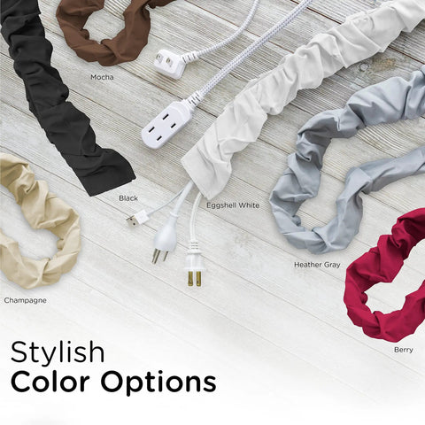 Cord covers in various colors including champagne from Champagne Fabric Cord Cover 6 Ft Long Hides Cables From Lamps Light Fixtures Desks And Electronics No Fuss Hook And Loop Setup Neat Cable Management For Home Office Or Living Space