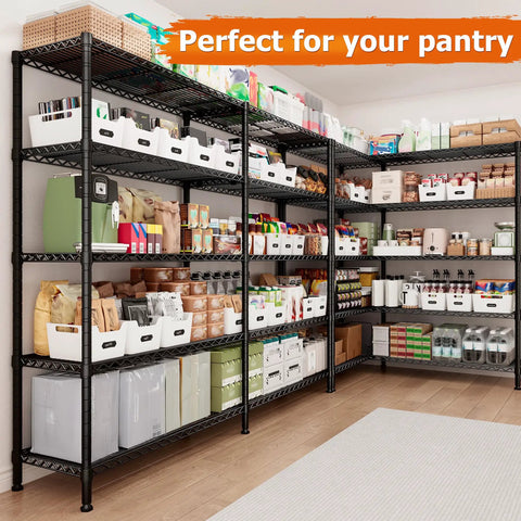 Heavy Duty Five Tier Storage Shelving Unit With Extra Wide 69.8 Inch Wire Rack Holds Up To 1600 Lbs Total Perfect For Garage Workshop Home Storage And Warehouse Organization, pantry storage