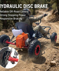 Family Yard Kart 63cc Gas Off Road Go Kart showcasing hydraulic disc brakes on dirt trail