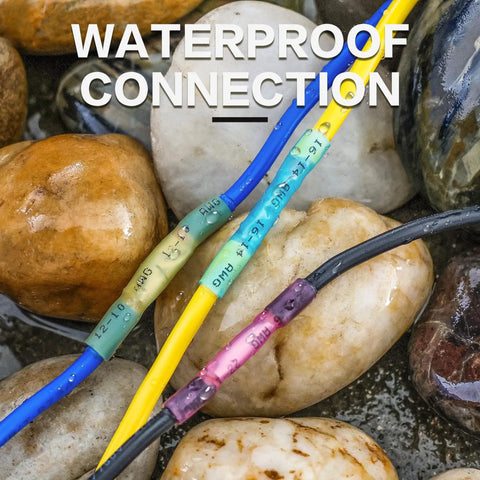 Waterproof Heat Shrink Butt Connectors Kit For Automotive And Marine Wiring With 130 Pcs Of Electrical Wire Splice Crimp Terminals Durable Moisture Resistant Seals Easy Install Secure Connections For Outdoor Use on rocks