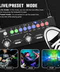Image of Multi Effects Guitar Pedal With Nine Amp Models And Eight IR Cabinets showing live/preset mode instructions.