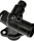 Heavy Duty Engine Coolant Water Outlet Direct Swap For Your Ride, durable black plastic construction for reliable cooling.