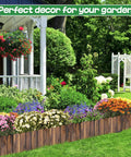 Weather Resistant Pine Garden Edging Border Fence for Outdoor Patio Lawns and Flower Beds 11.8 Feet by 8 Inches in garden setting