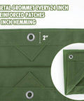 Heavy Duty Canvas Tarp 6x8 Feet With Rustproof Aluminum Grommets Every 24 Inches, close-up of grommet and reinforced patch