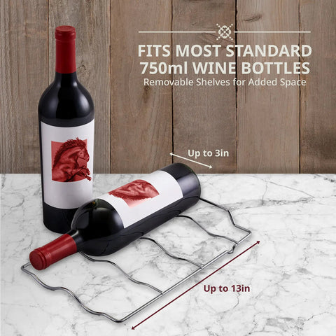 Wine rack fitting standard 750ml wine bottles for Thermoelectric 10 Bottle Wine Cooler For Red And White Wines With Digital Temperature Display Freestanding Countertop Wine Cellar Smoky Glass Door Quiet Operation Energy Efficient Beverage Storage For Your Home Bar Go To Pick