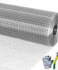 Heavy Duty 19 Gauge Hardware Cloth Half Inch Square Mesh 16 Inch Wide By 50 Feet Long Welded Wire Fence Roll, gloves and snips included.