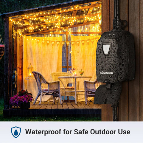 Outdoor String Light Dimmer With Remote Control Weatherproof Plug In Dimmer Switch for patio lights under gazebo.