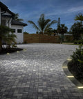 Illuminated driveway with 4x8 Inch Paver Light With 2700K Warm White Glow, Glare Free Driveway And Walkway LED Brick Light, IP67 Waterproof