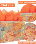 Rose Gold Gift Bag Set With Greeting Card And Orange Tissue Paper That Elevates Your Gifting Game For Birthdays, Mother's Day