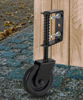 Heavy Duty Gate Wheel 4.3 Inch Spring Loaded For Wooden Metal And Fence Gates With TPR Rubber Bearings Dual Rust Protection 1 Pack