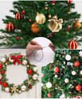 Green Zip Ties Assorted Sizes 4 6 8 12 Inch Pack Of 200 With 18 To 50 Lb Tensile Strength shown on Christmas trees and wreaths