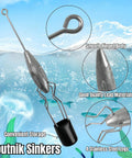 3 Piece Sputnik Lead Fishing Sinkers Set 1oz for surf casting with smooth ringed body and 4 stainless steel legs for saltwater anglers