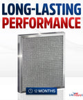 14x14x1 Electrostatic Air Filter MERV 8 Washable and Reusable for Furnace and AC HVAC Systems, front view.