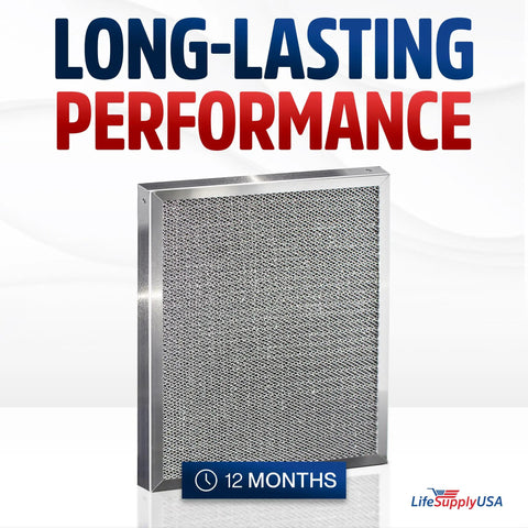 14x14x1 Electrostatic Air Filter MERV 8 Washable and Reusable for Furnace and AC HVAC Systems, front view.