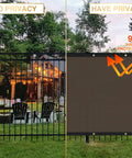 Privacy Fence Screen 5 Feet By 20 Feet Heavy Duty Mesh Windscreen Cloth for Outdoor Garden Patio, showing 90% privacy effect.