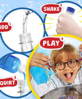 Lab In A Bag Chemistry Kit For Kids 15 Hands On Experiments Reusable Test Tubes At Home Science Lab Toy For Boys And Girls 8 Plus Totally Kid Friendly Fun Educational Chemistry Set, boy engaging in colorful experiment with provided test tubes