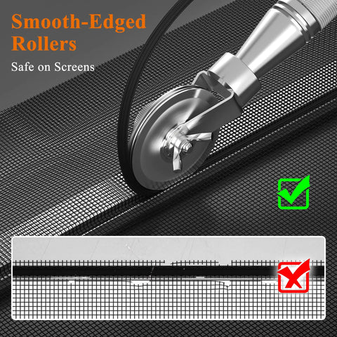 Heavy Duty Screen Roller Tool Kit For Window And Door Screens Stainless Steel Construction 3 Wheel Types For Spline Replacement