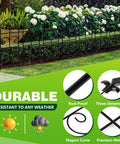 Tall Decorative Metal Garden Fence Panels Set 32 Inch High And 10 Foot Long 9 Pack Rustproof No Dig Fence for yard and garden