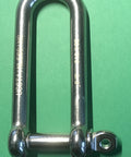 Long D Shackle 316 Stainless Steel Marine Grade Three Eighths Inch Heavy Duty Boat Hardware Saltwater Ready Corrosion Resistant Marine Rigging Shackle Not For Overhead Lifting next to ruler