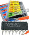 IC Kit 161 Pieces 20 Models Analog Integrated Circuits Electronics Parts Pack For DIY Tinkerers with labeled storage case
