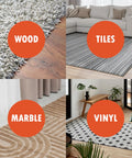 4 Pack Extra Strong Non Slip Rug Pad Tape With Vacuum Tech Grip For Hardwood Floors And Tile on wood, tiles, marble, and vinyl surfaces