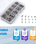 Pro Grade Metric Machine Screw Assortment Kit With 500 Pieces Including 250 Hex Button Head Cap Bolts And 250 Hex Socket Flat Head Screws M3 Stainless Steel Hardware For Builders And DIYers And Makers in plastic organizer with labels on standards and structure