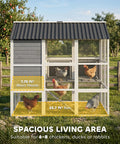 Huge 77 Inch Outdoor Chicken Coop For 6 To 8 Chickens With Run Wooden Hen House Poultry Cage 3 Nesting Boxes Waterproof Roof