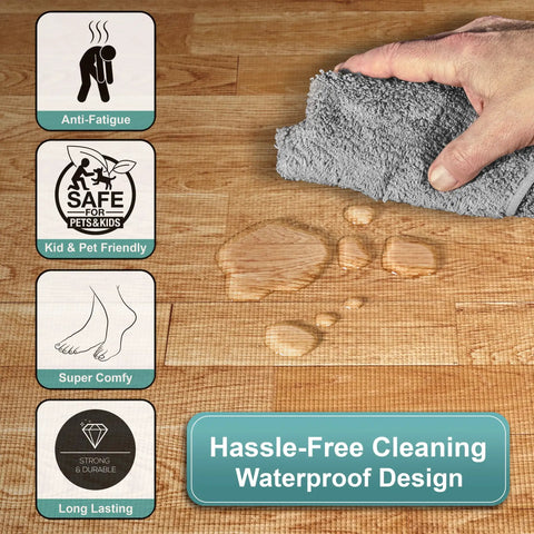 Wood Grain Foam Floor Tiles With Interlocking EVA Puzzle Mats And Borders, Three Eighths Inch Thick, cleaning water-resistant surface