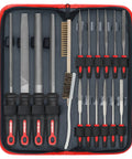 18 Piece Metal Hand And Needle File Set Kit With T12 Carbon Steel Files For DIY Wood Metal Crafts In A Zip Case With Brushes