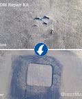 EPDM Roof Patch And Repair Kit For DIY Leaks And Patches With 6 Inch Flashing includes before and after repair views