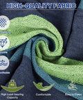 Close-up of blue and green high-density fabric highlighting features of Beefy Heavy Duty Two Person Camping Hammock With 660 Lb Capacity.