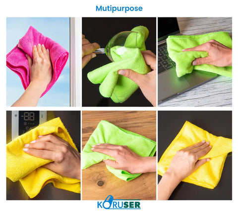 Ultra Soft Microfiber Cloths Reusable And Washable Do It All All Purpose Indoor Outdoor Cleaning Dusting Polishing 12 Pack