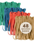 48 Pack Heavy Duty Mover Bands For Furniture And Moving Blankets Extra Large Rubber Straps Assorted Colors Four Sizes