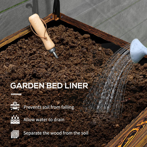Raised Garden Bed With Cover And Shelf, Rectangular Metal Elevated Planter Box On Sturdy Legs, Bed Liner For Vegetables, Flowers And Herbs, Roll Up Greenhouse, Backyard Ready, Dark Brown
