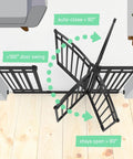 Top view of Extra Tall Walk Through Baby Gate for Doorways and Stairs showing 180° swing and auto-close feature in black metal.