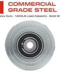 3.5 Inch V Groove Wheel With Solid Steel Construction, Heavy Duty Inverted V Groove For Sliding Gates, 1500 Lb Load Capacity