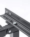 Close-up of the sturdy metal support rail for the Heavy Duty Low Profile Metal Bed Frame With Straight Up Sturdy Steel Support And Generous Under Bed Storage Space.