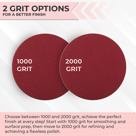 3 Inch 2000 Grit Grip No Hole Round Sanding Discs Set with 1000 and 2000 grit options for wet and dry sanding