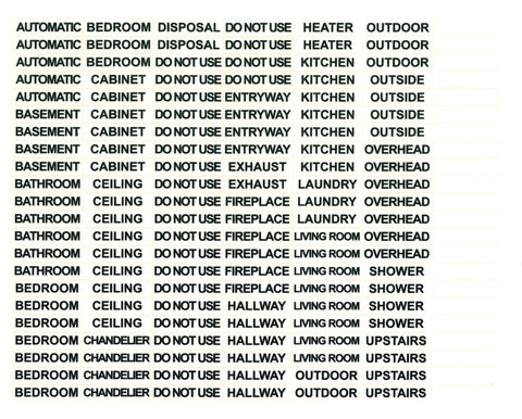 Clear Light Switch Labels Transparent Identifier System For Home And Office Organization Make It A No Brainer To See What Each Switch Does No More Guesswork With These Handy Label Stickers For Your Smart Home Or Workspace. Display of clear label sheets with room and function names.