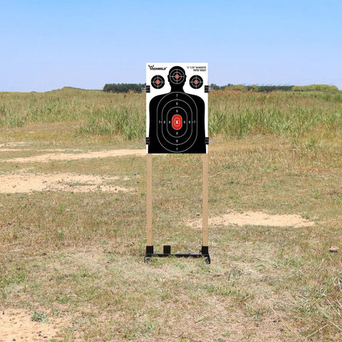 Adjustable Target Stand Base for Paper Targets and Cardboard Silhouettes H Shape Stand Base for Shooting Range in outdoor field