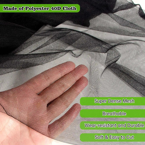 Close-up of hand holding Large Garden Mosquito Netting 39 By 10 Feet Breathable Mesh Shield, showcasing dense breathable mesh