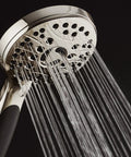 Boss-Level High Pressure 6-Setting Handheld Shower Head With 6-Foot Stainless Hose, water flowing, anti clog rub-clean jets