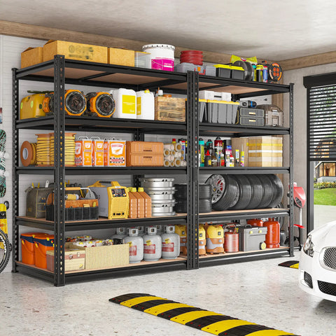 Must-Have Heavy Duty Garage Shelving Unit With Five Adjustable Tiers 2400 Pounds Capacity Metal Storage Racks for tools and supplies